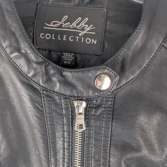 Shelly Collection Black Faux Leather Moto Biker Jacket - Picture 5 of 9